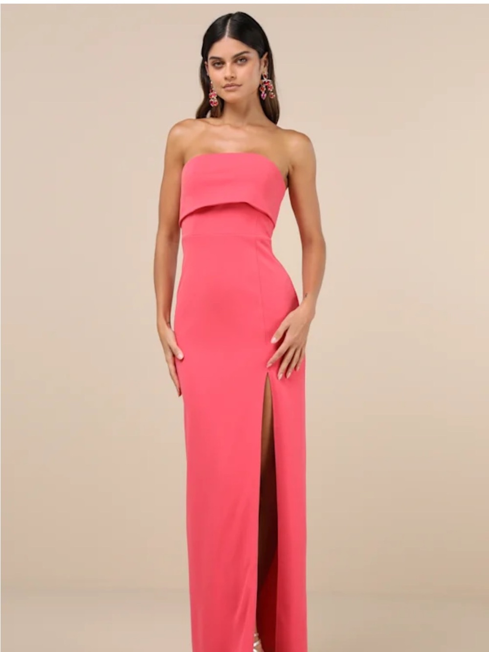 Strapless Pink Dress - formal, lulus, medium